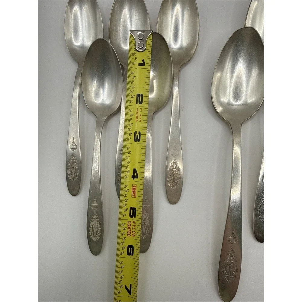 Vintage BIRD OF PARADISE Oneida Community Plate Tea/Soup Spoons Set of 13